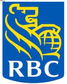 A blue and yellow logo for the rbc bank