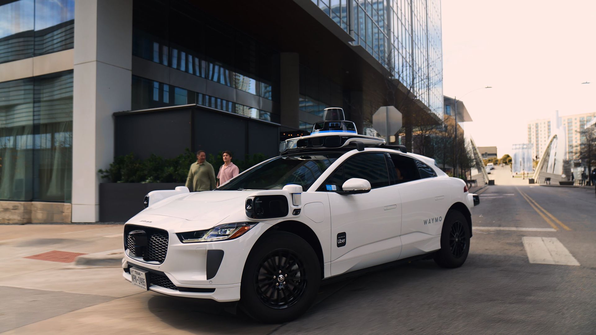 One of the Waymo vehicles operated by Uber, photographed this month in Austin.