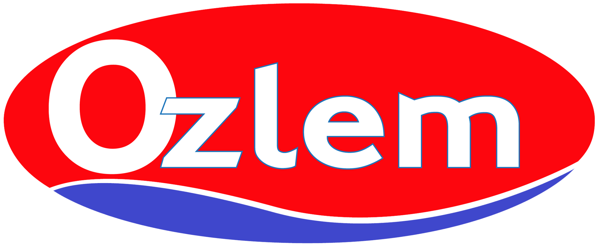 The logo for ozlem is a red and blue oval.