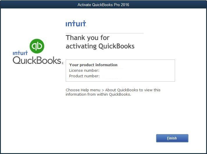 QuickBooks is activated screen