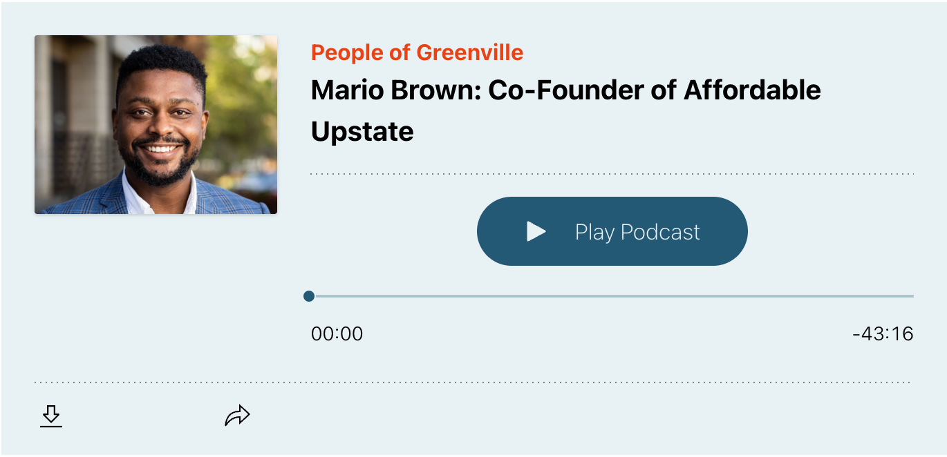 People of Greenville: Podcast Feature on Mario Brown