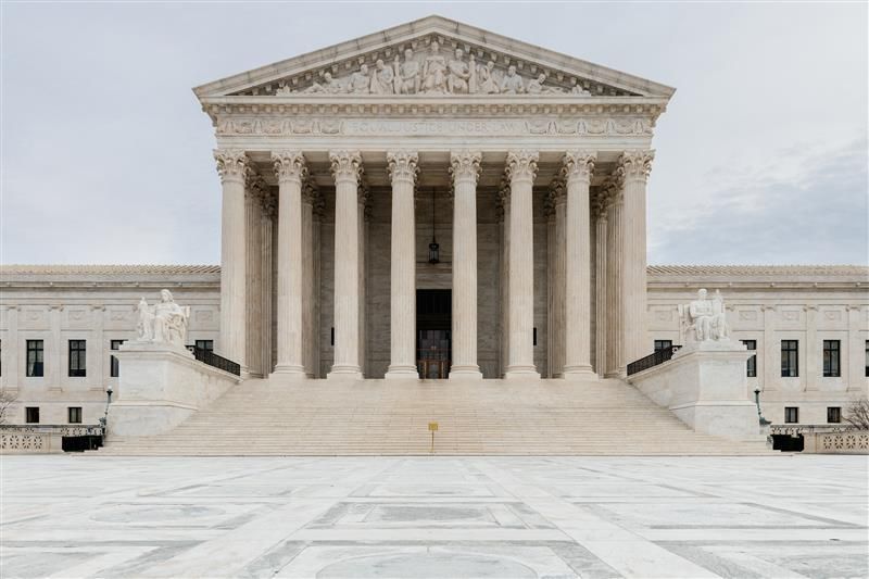 The Front of The Supreme Court Building in Washington D.C.
