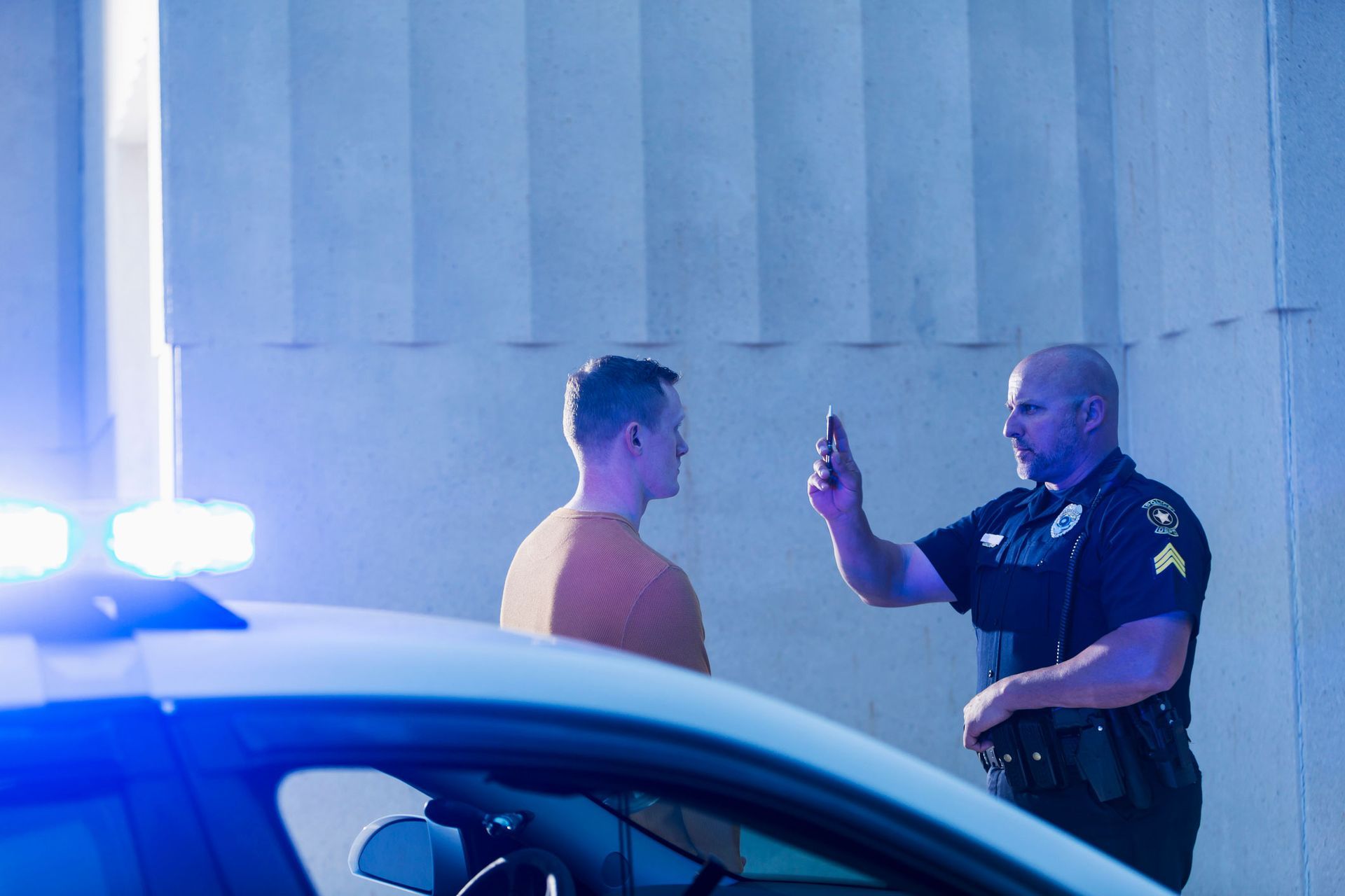 Police Officer Giving a Sobriety Test — Eau Claire, WI — Cohen Law Offices