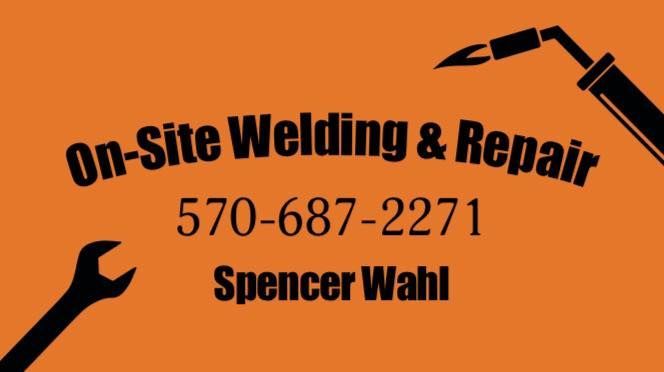 A business card for on-site welding and repair spencer wahl