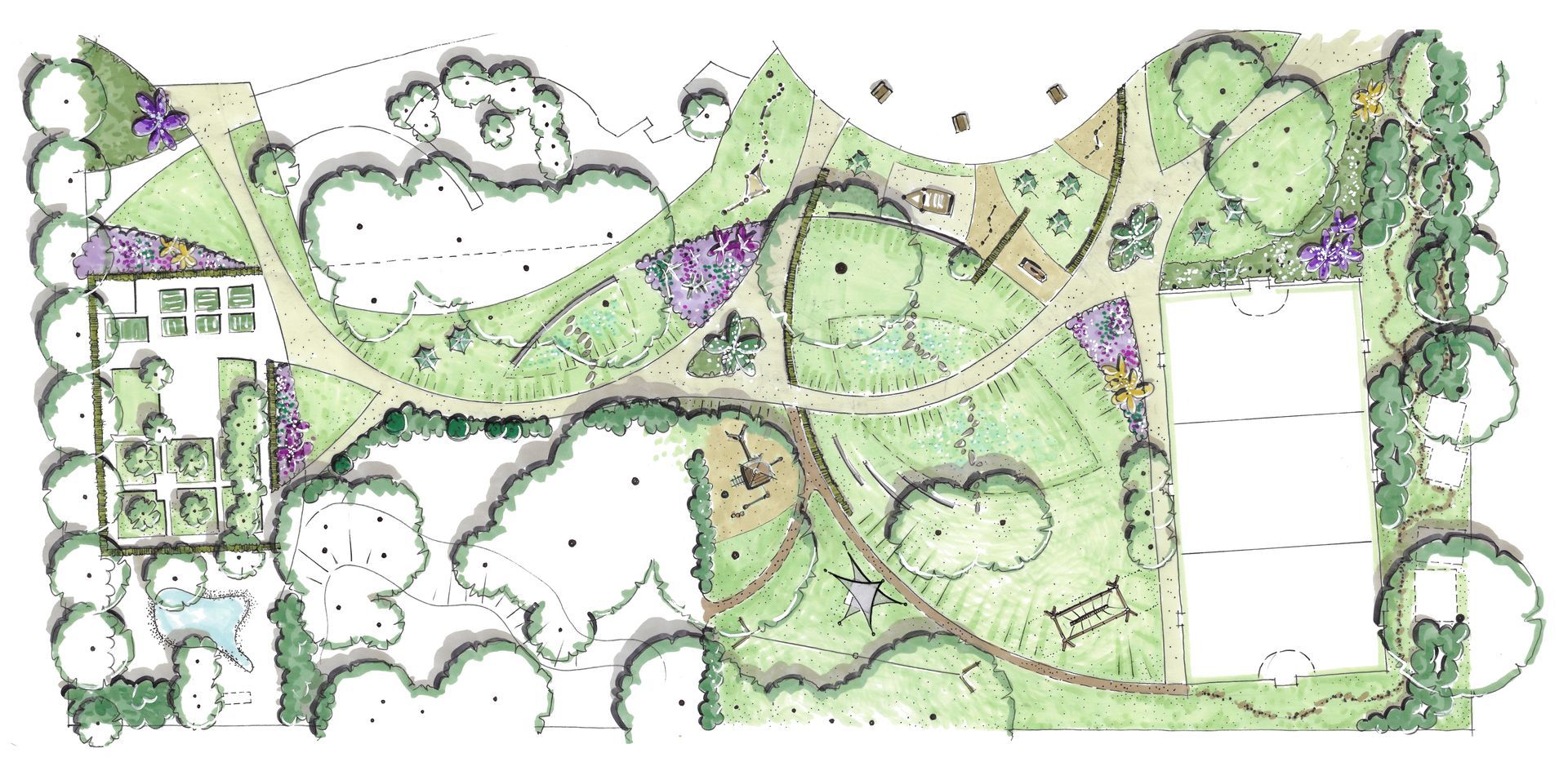 Schetsontwerp schoolplein, Den Haag