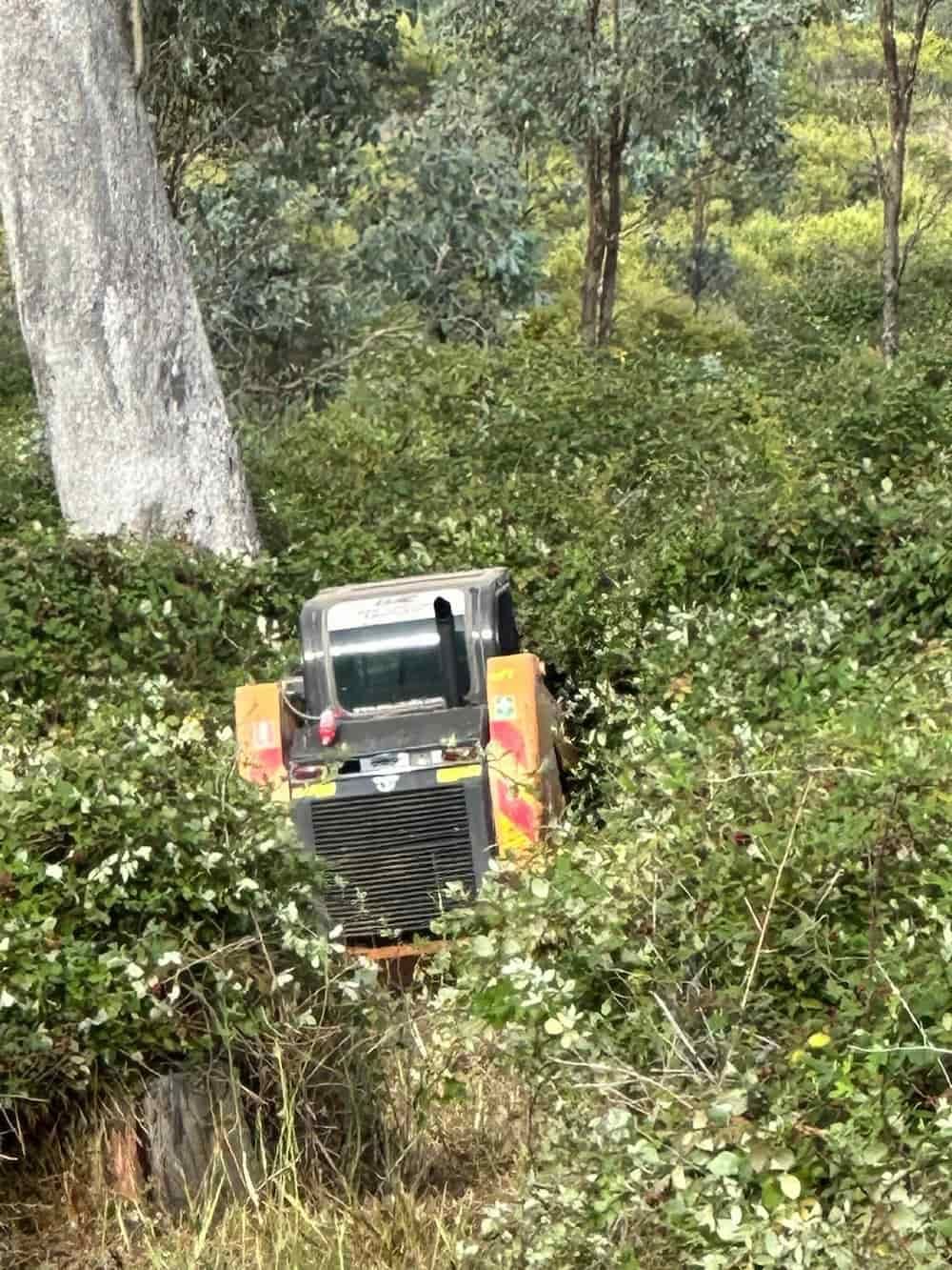 A Truck  in The Middle of A Forest Mulching Dense Vegetation— St Elmo Contracting in Peelwood, NSW
