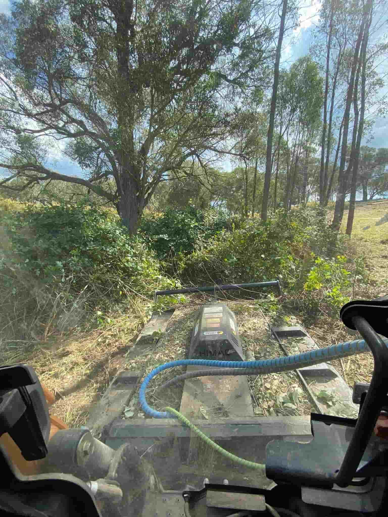 Driving a Tractor  Through a Forest with a Hose — St Elmo Contracting in Peelwood, NSW