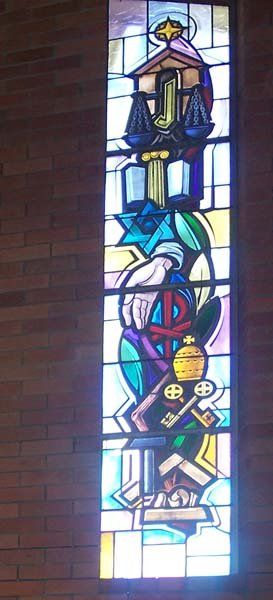 tall stained glass panel