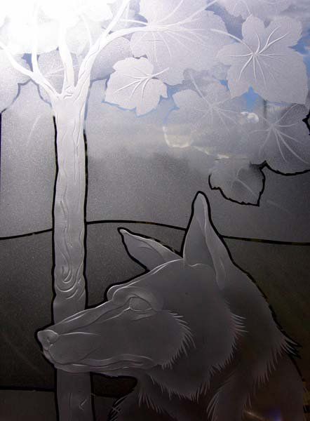 stained glass wolf