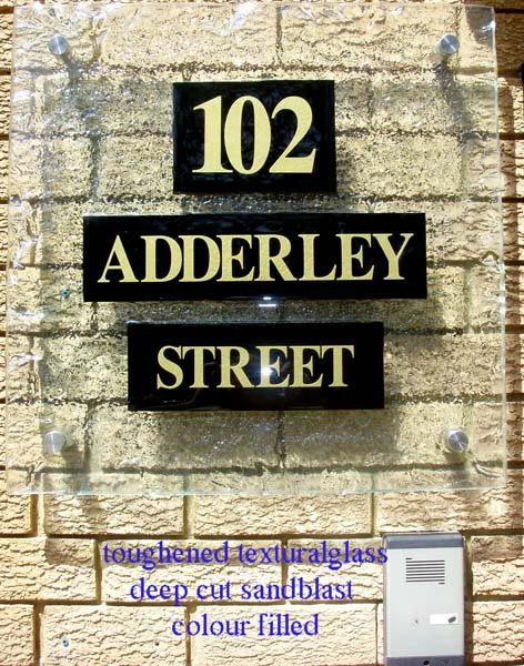 102 adderly street glass sign