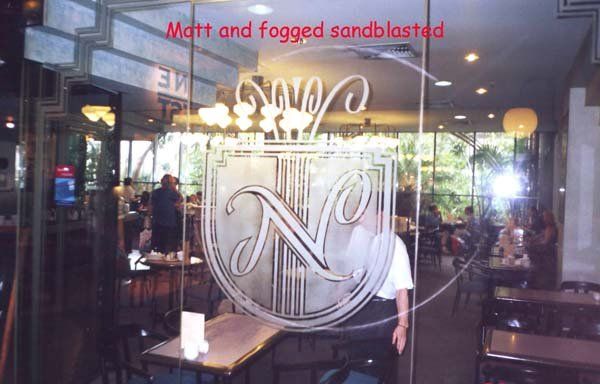 stained glass in a restaurant, showcasing a logo