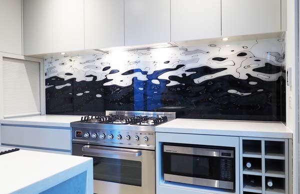 frit glass blacksplash