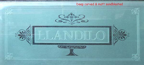 llandilo etched into glass