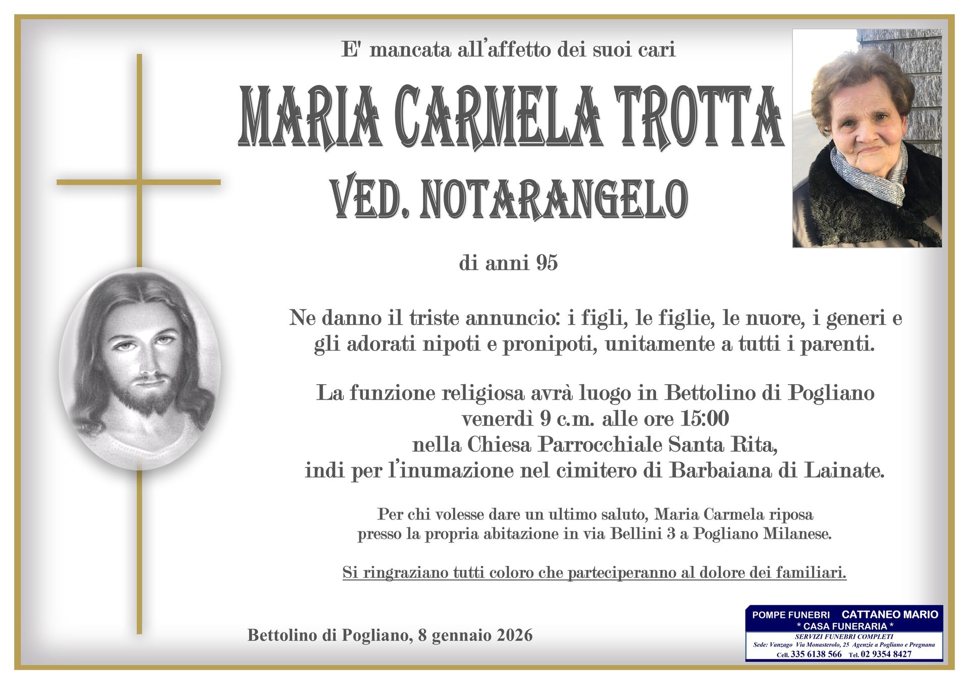 necrologio Maria Carmela Trotta