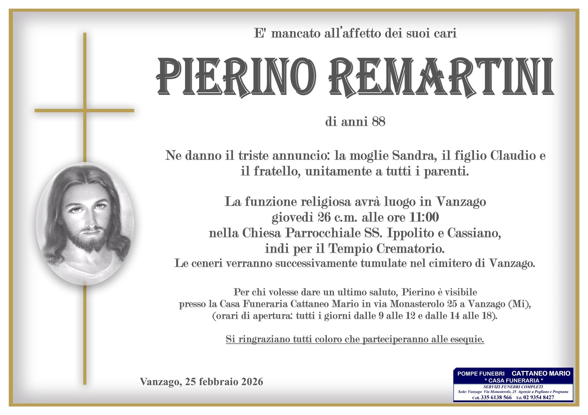 necrologio Pierino Remartini