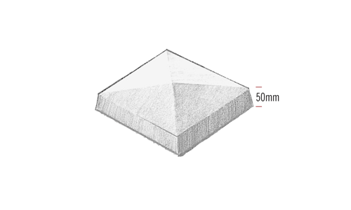 Wet-cast pyramid pillar caps 330mm (13in) square 80mm @ apex