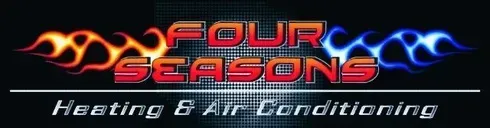 A logo for four seasons heating and air conditioning