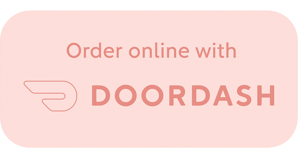 A pink button that says `` order online with doordash ''.