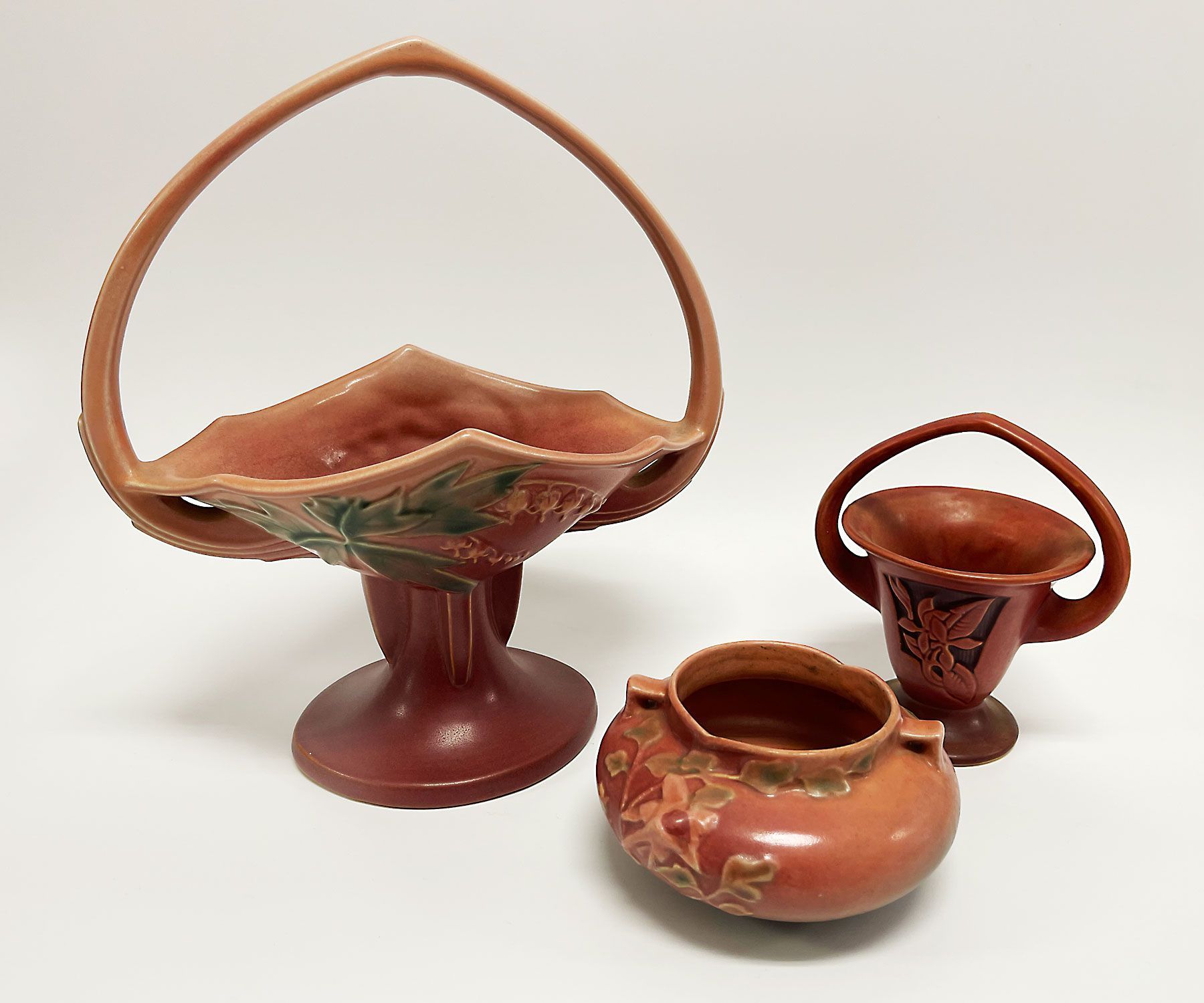 Roseville red vintage pottery