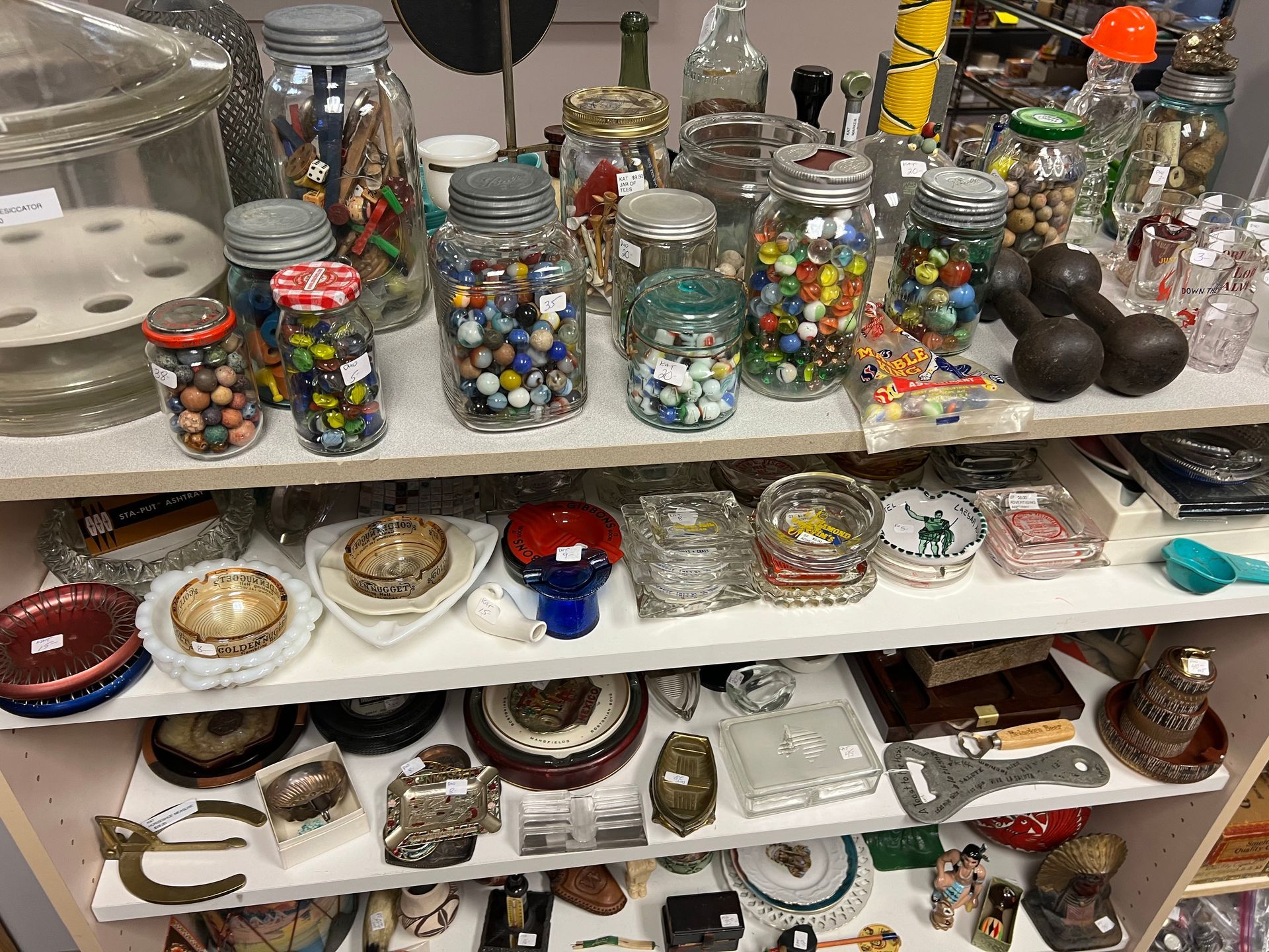 Collective jars and other antique glass