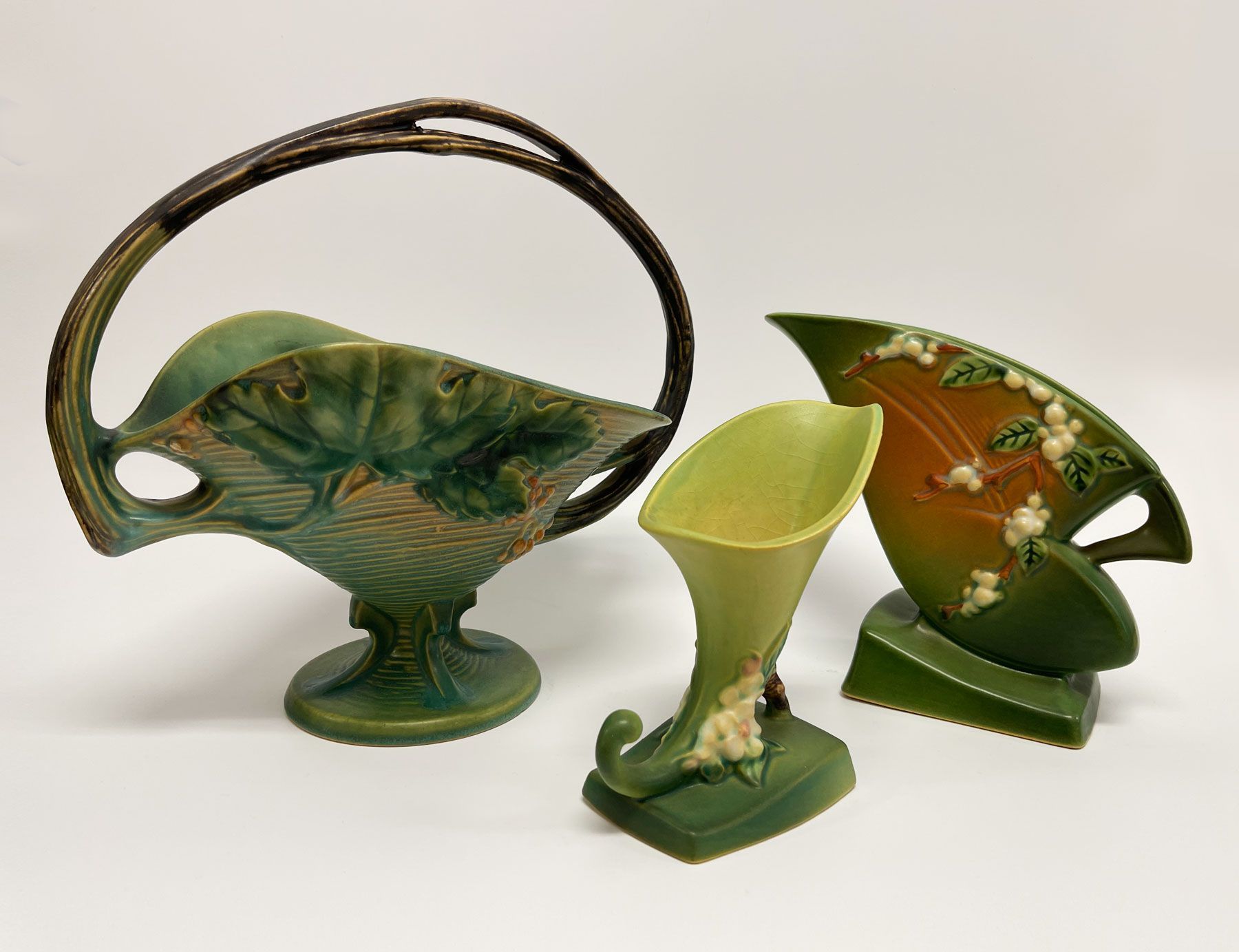 Roseville green vintage pottery