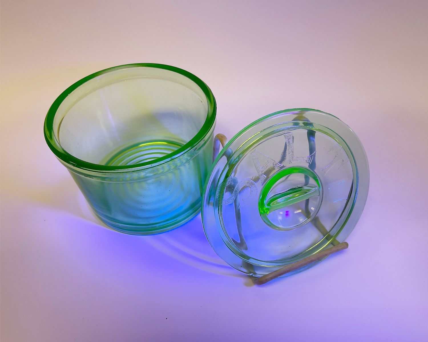 Uranium glass salt box