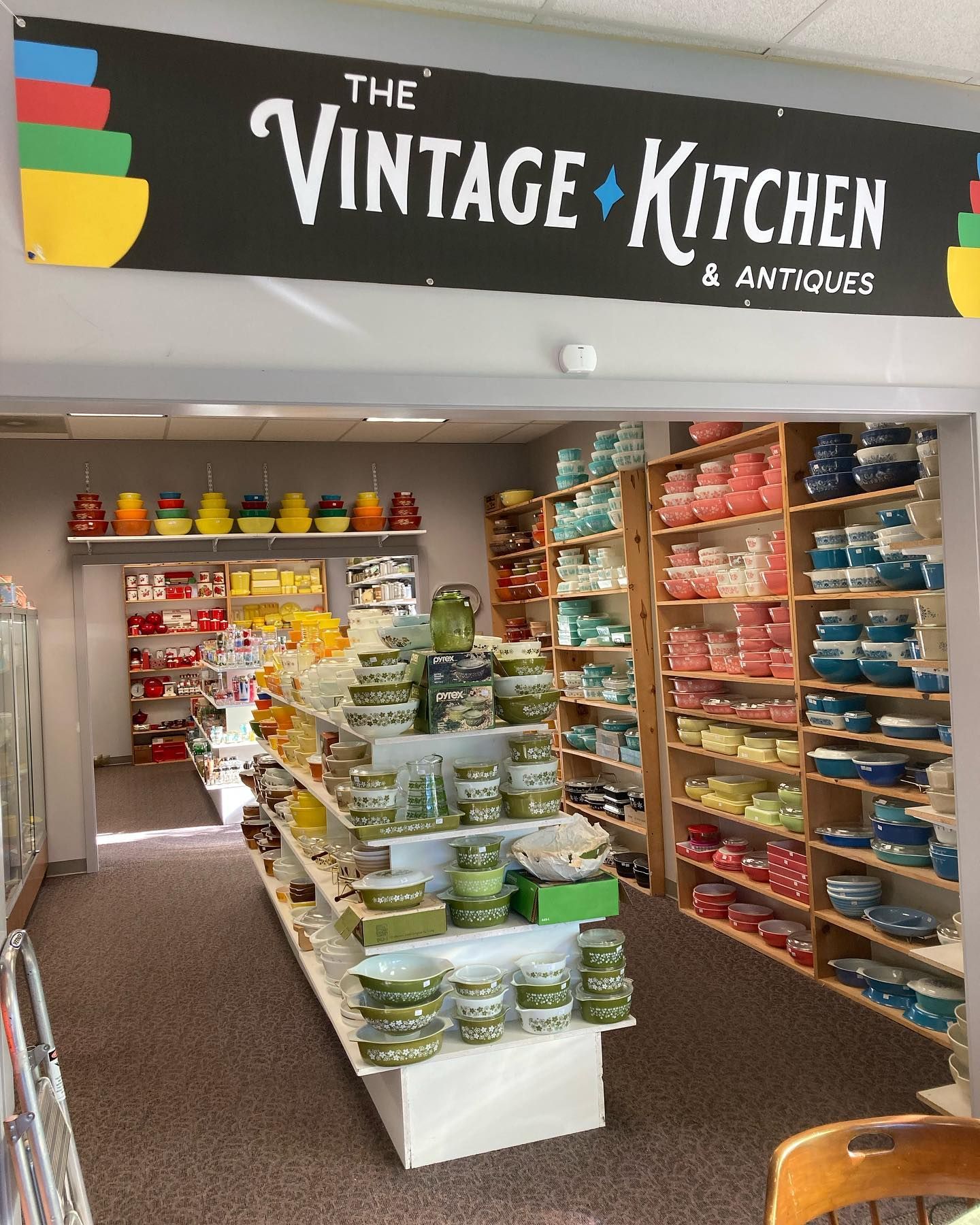 A store called the vintage kitchen and antiques