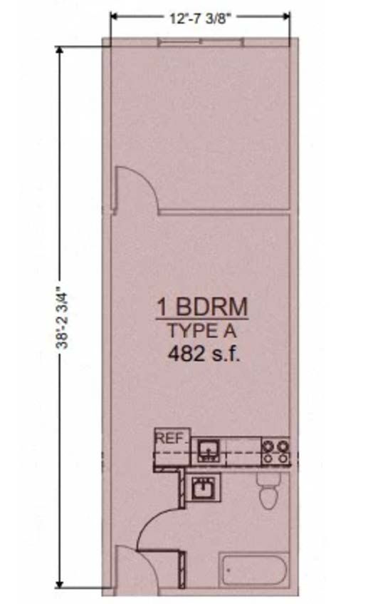 1 bedroom floor plan