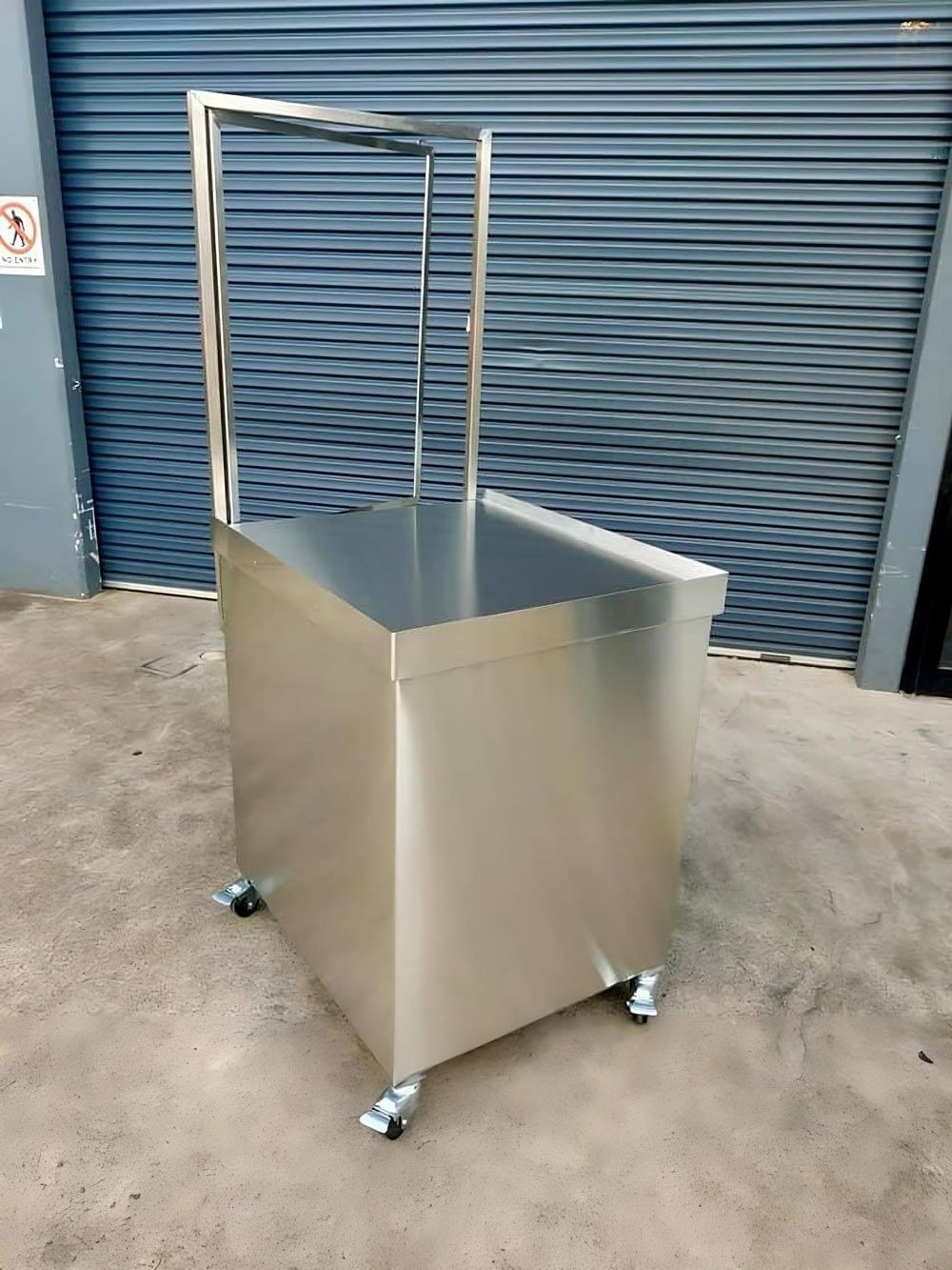 Stainless Steel Cart With a Tall Handle — Sheetmetal Improvements & Design in Burleigh Heads, QLD