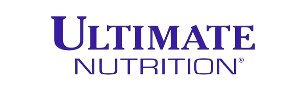 Logotipo de Ultimate Nutrition en fuente azul oscuro.