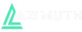A logo for a company called azmuth with a green triangle on a white background.