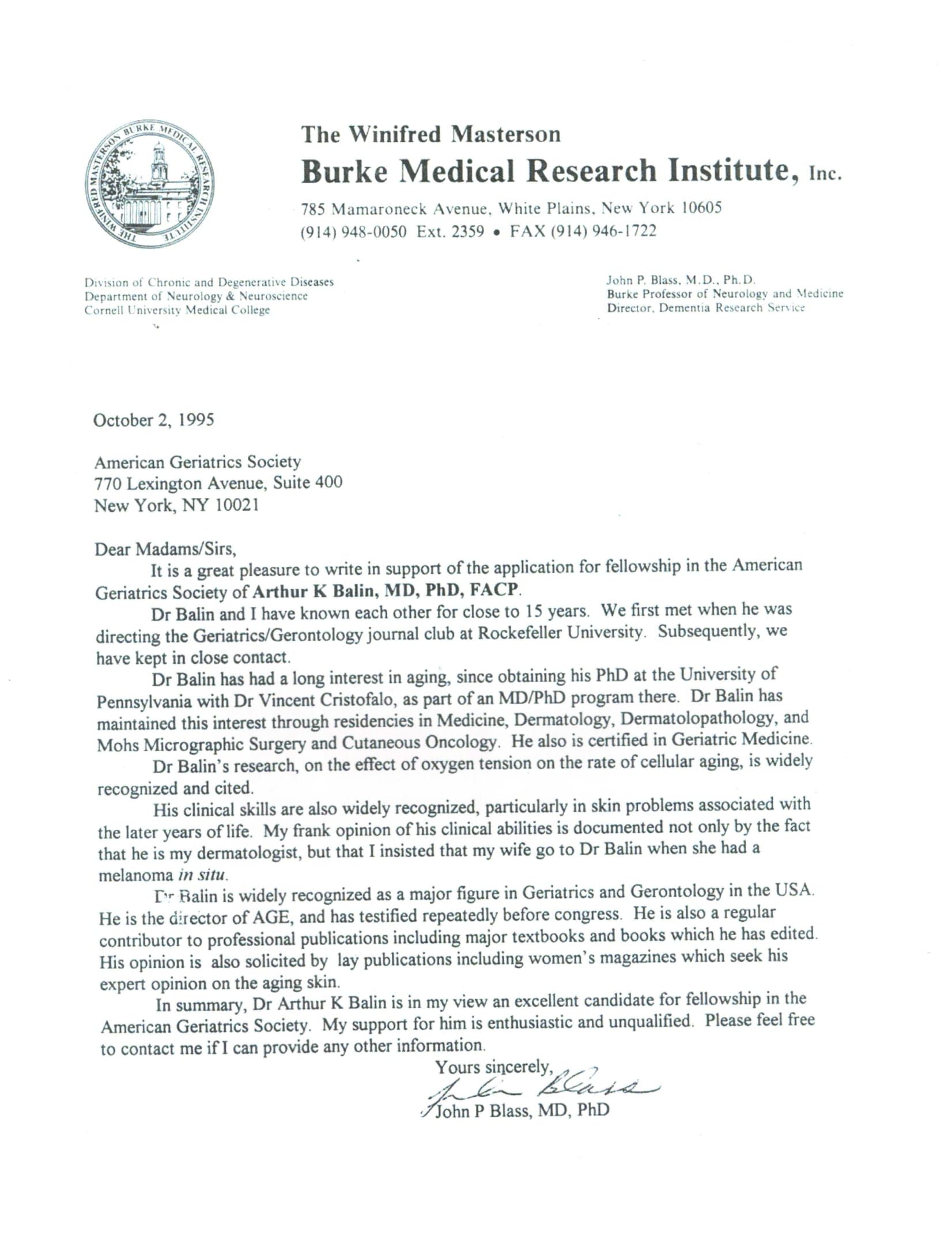 The Winifred Masterson Burke Medical Research Institue 95