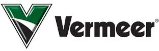 The Vermeer company logo, featuring a stylized green and black letter V next to the word "Vermeer" in black text.