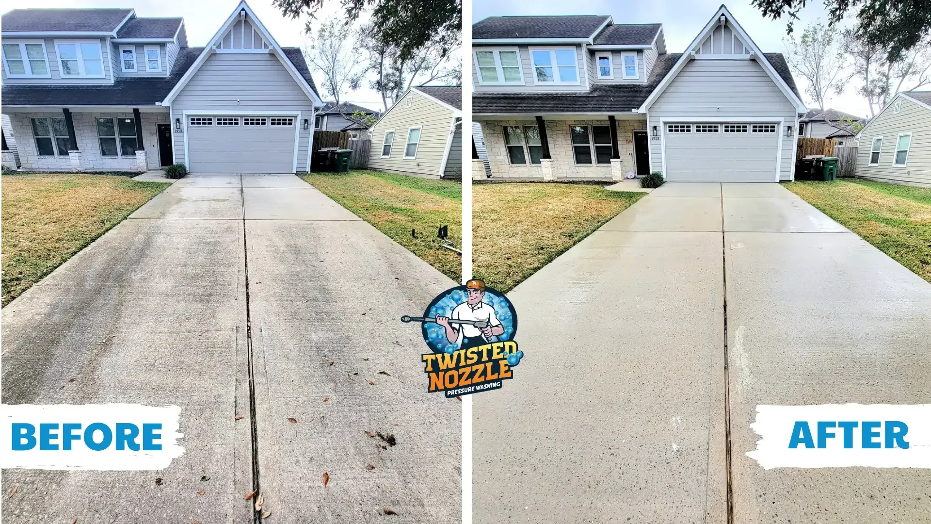 Pressure Washing Houston Heights - Driveway Cleaning | Latest Projects from Twisted Nozzle LLC