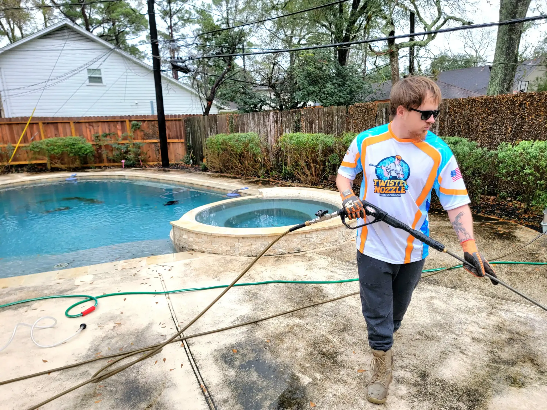 Pool Deck Cleaning in Houston | Twisted Nozzle