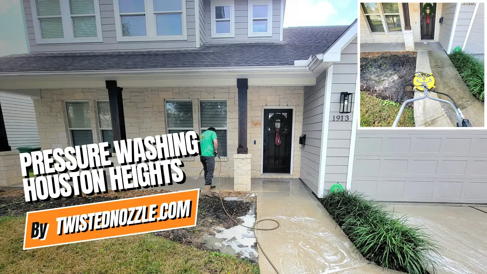 Pressure Washing Houston Heights - Porch & Driveway Cleaning Service | Twisted Nozzle LLC