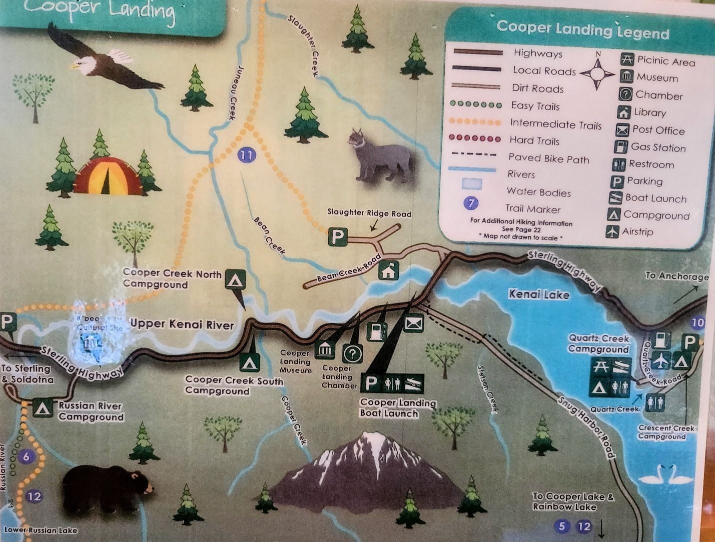 Map of Cooper Landing and surrounding area