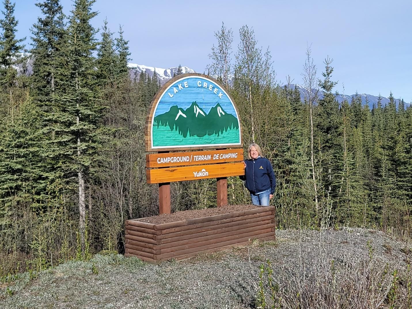 Lake Creek Provincial Park welcome sign, Yukon Canada