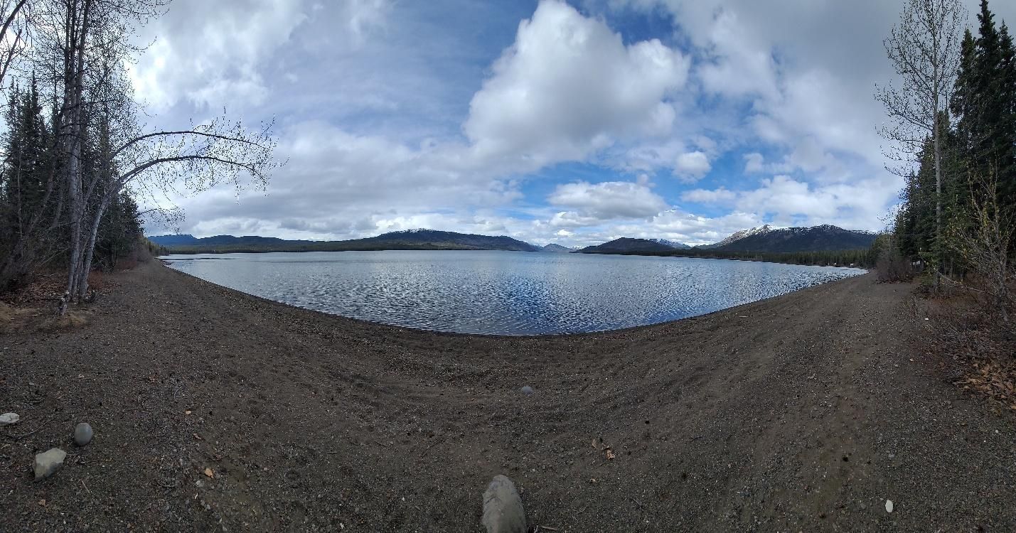 Kinaskan Lake Provincial Park lakeside campground in British Columbia