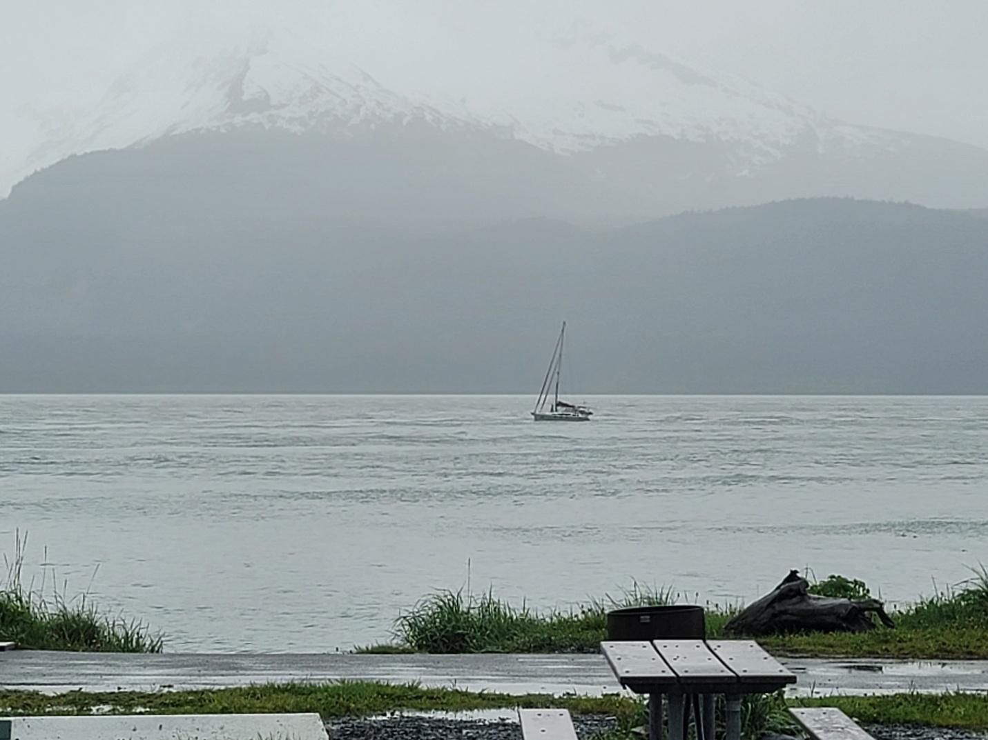 Boat coming into Resurrection Bay, Seward Alaska