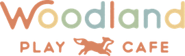 The logo for woodland play cafe with a fox on it.