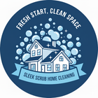 Blue and white logo: a house surrounded by bubbles and stars; text reads 