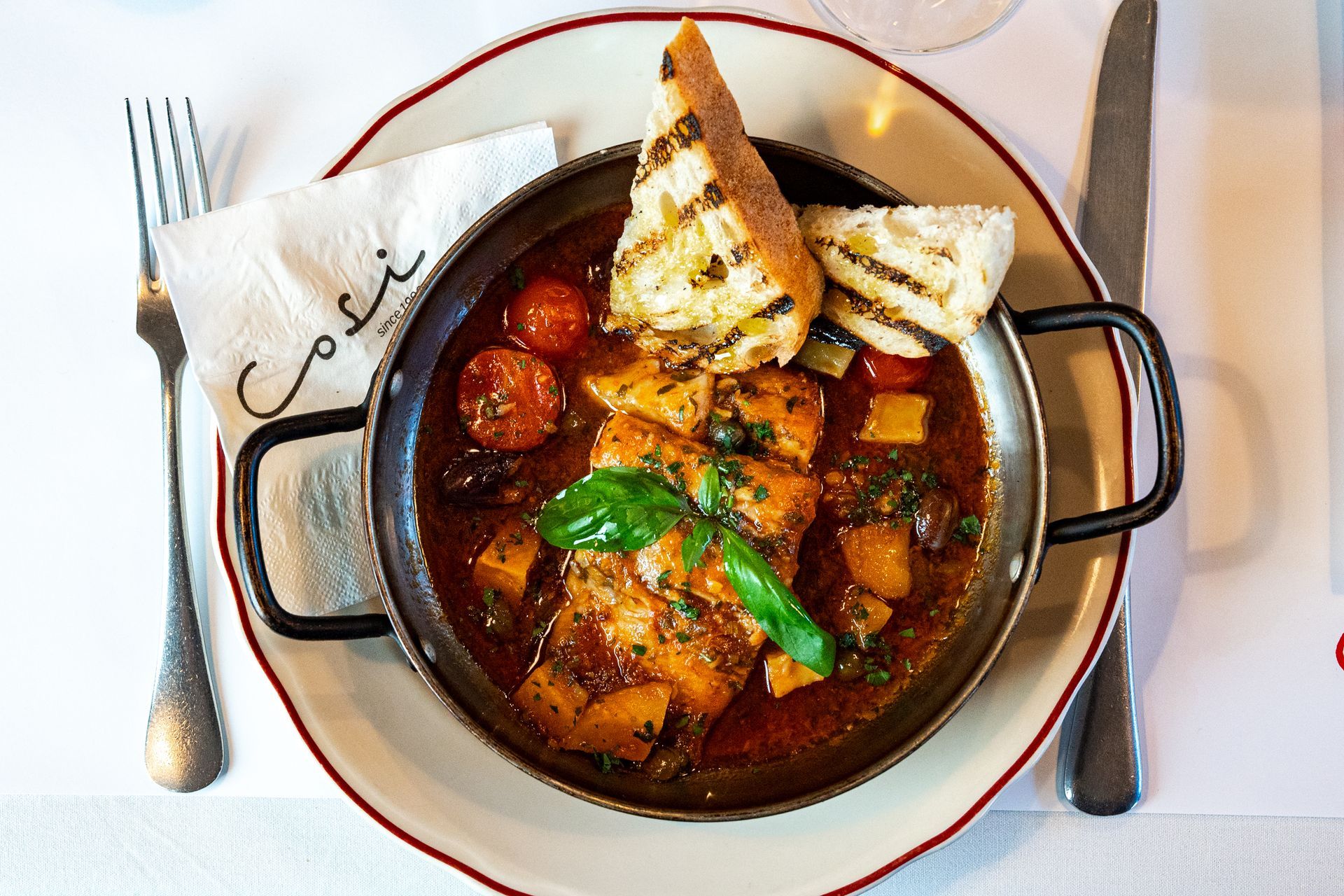 Fresh pasta being plated at Cosi for lunch service
Guests seated for a weekday lunch in South Yarra