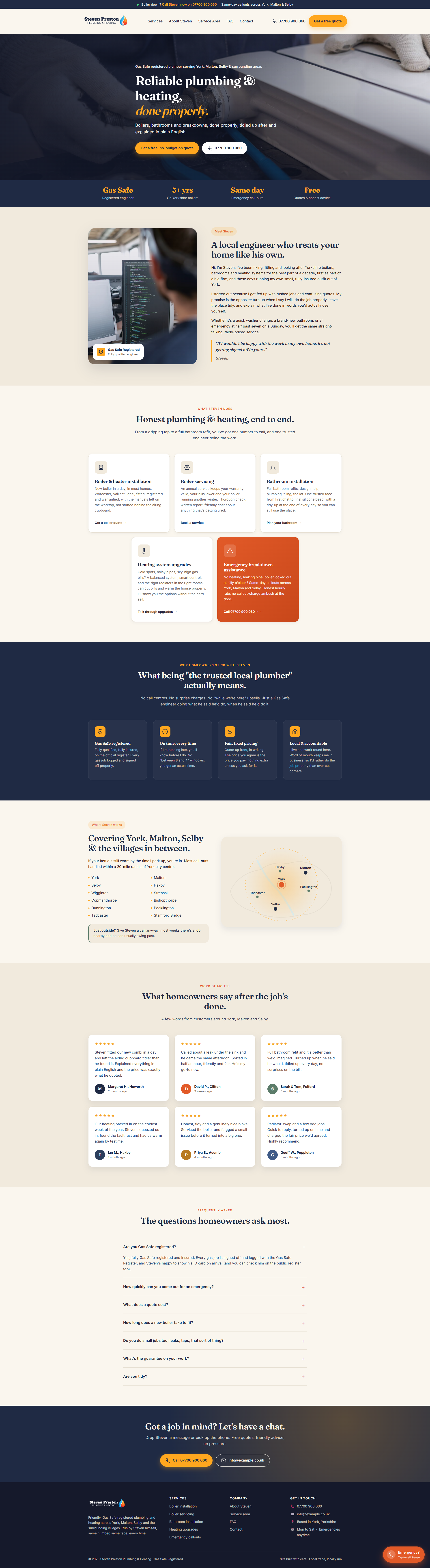Lead-gen site sample build, full page