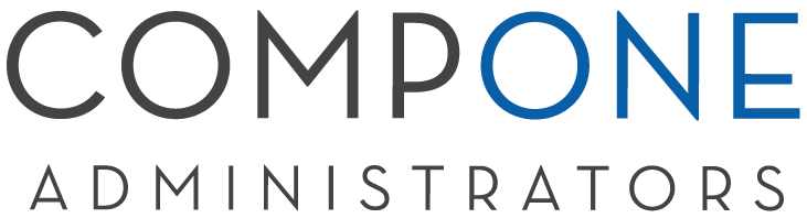 COMPONE Administrators logo in gray with a blue “O” and blue dot accents