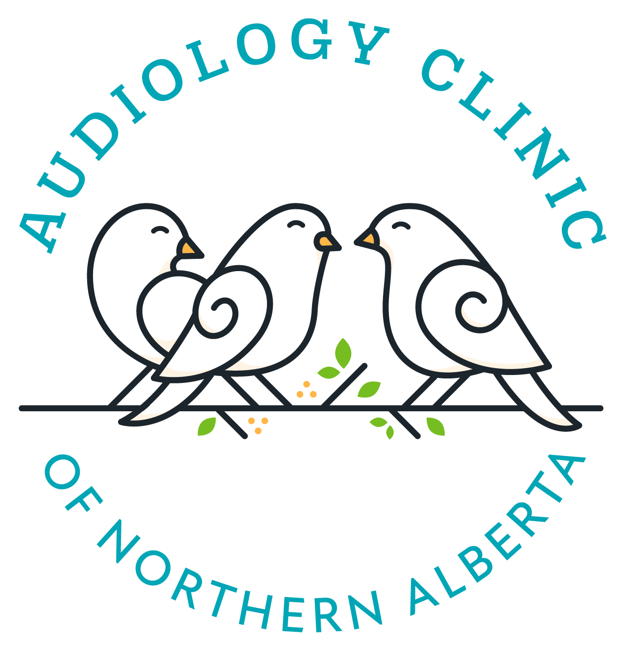 The logo for the audiology clinic of northern alberta
