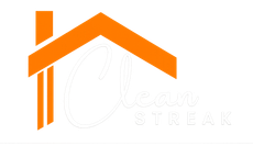 Orange house-roof logo with vertical bars and faint &ldquo;cloud streak&rdquo; text on white background
