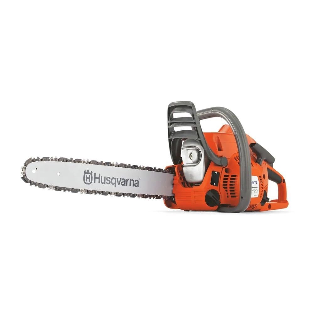 a husqvarna chainsaw on a white background