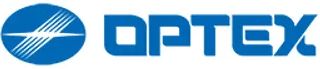 A blue optex logo with a white circle in the middle