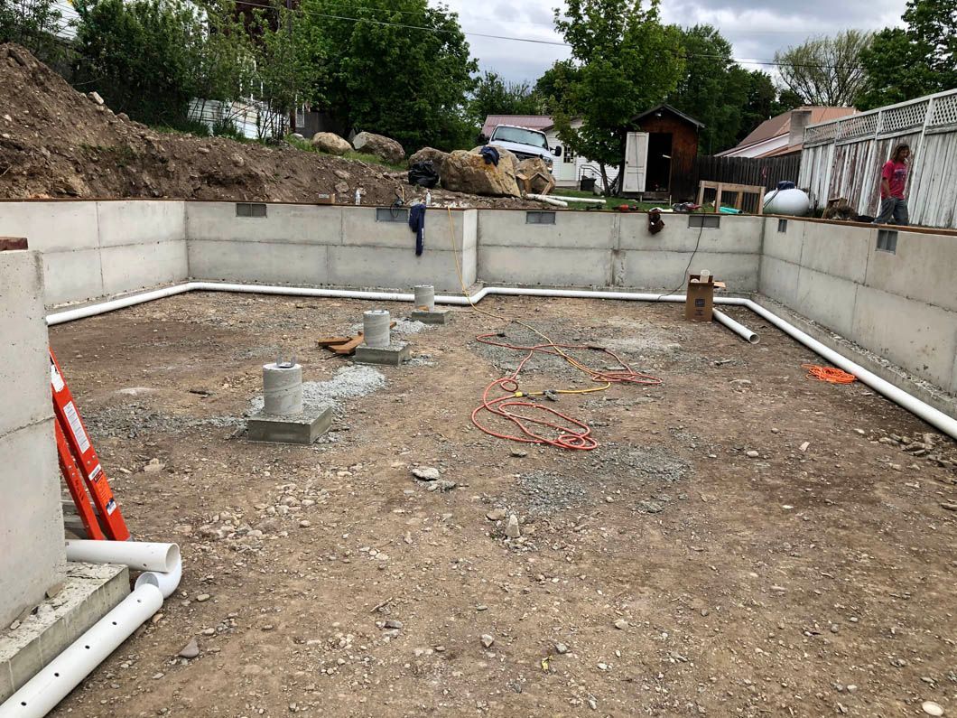 A Concrete Foundation is Being Built